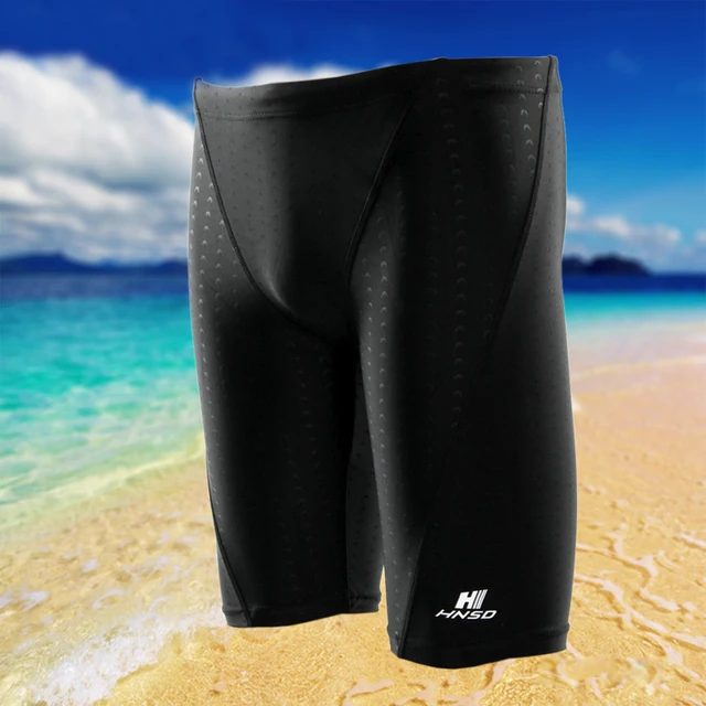 Cheap Hot Swimwear Men's Sharkskin Water Repellent Men's Swimming Swim Trunks Sport Shorts Men Swimwear  Black/XL