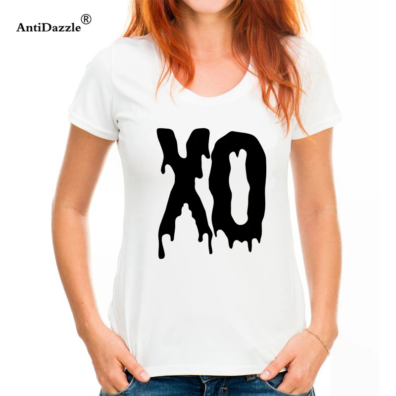 Antidazzle The Weeknd XO Футболка женская аниме футболка Женские топы для девочек с