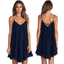 Women’s Summer Sexy Sleeveless Party Dress Cocktail Cross Braces Dress smt102