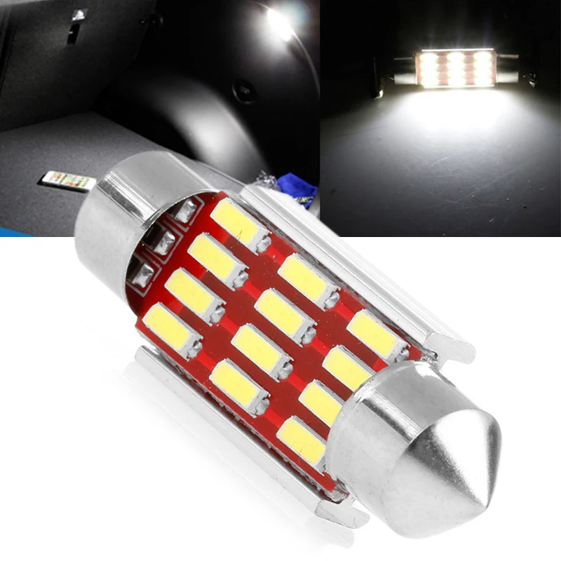 2 шт./компл. 36 мм C5W 4014 12LED Canbus автомобиля купол с фестонами светильник фонарь