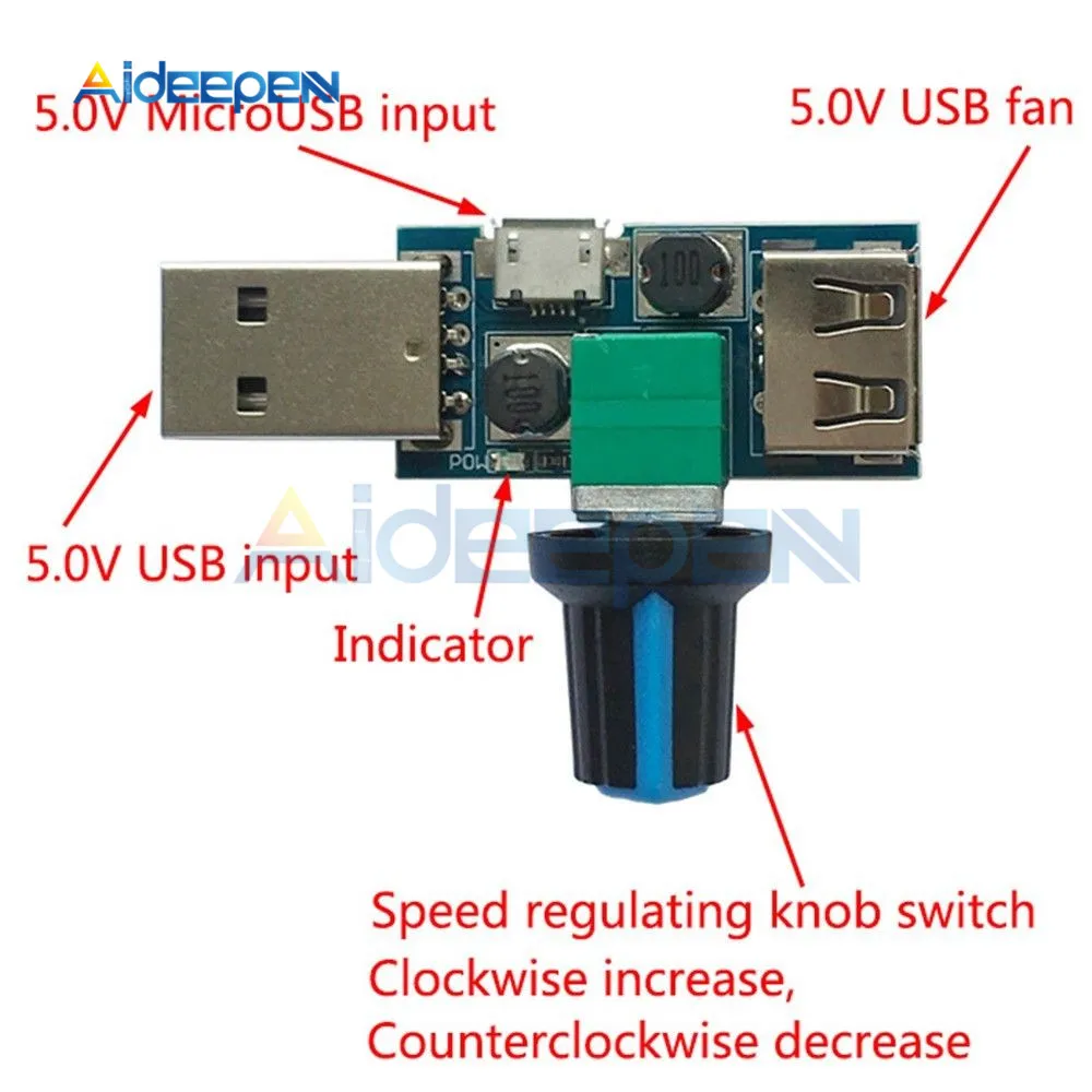 Горячая DC 5 В мини USB вентилятор регулятор скорости ветра регулятор громкости воздуха Охлаждение бесшумный многофункциональный вентилятор переключатель скорости модуль