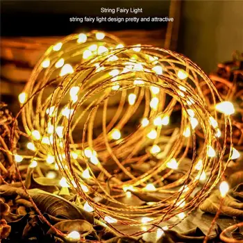 

50LED 5M Copper Wire String Light Battery Power Fairy String Light Chrismas Wedding String Light with Remote Control