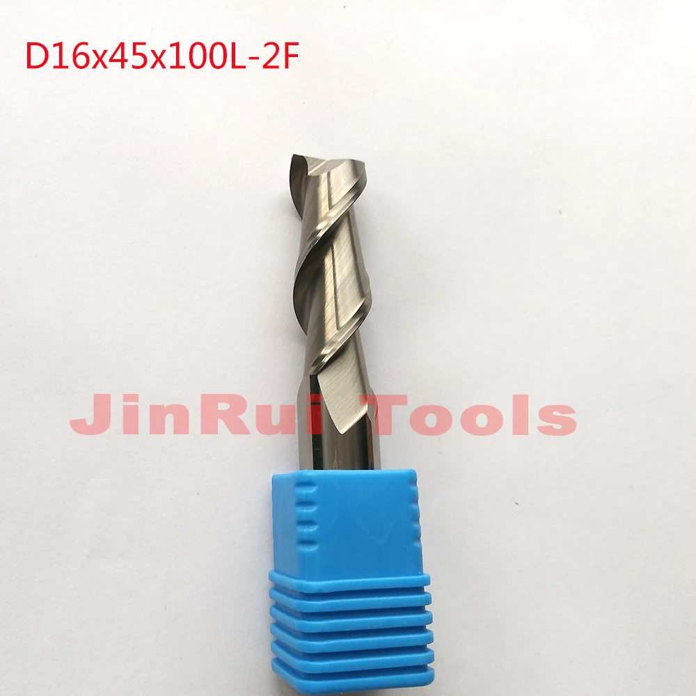 

1pc D16*45*D16*100 HRC50 2 Flutes Solid Carbide Flat End Mills For Aluminum CNC Router Bit Milling Cutter knife tool fresa
