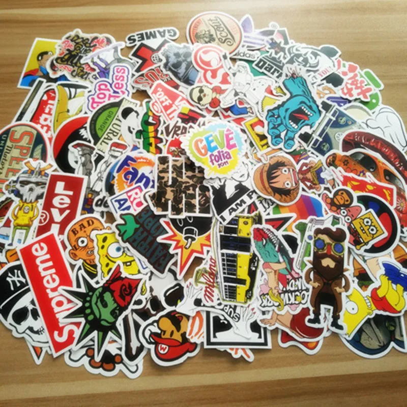 

100 PCS Mixed Stickers for Laptop Luggage Car Bicycle Motorcycle Skateboard Phone Home Decor Decal Graffiti Waterproof Sticker