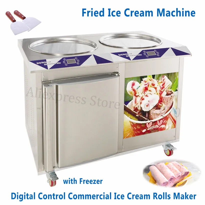55cm Pans Fried Rolled Ice Cream Yogurt Roll Machine Electric Digital Control Thai Style Icecream Roll Maker 55cm Pans Fried Rolled Ice Cream Yogurt Roll Machine Electric Digital Control Thai Style Icecream Roll Maker
