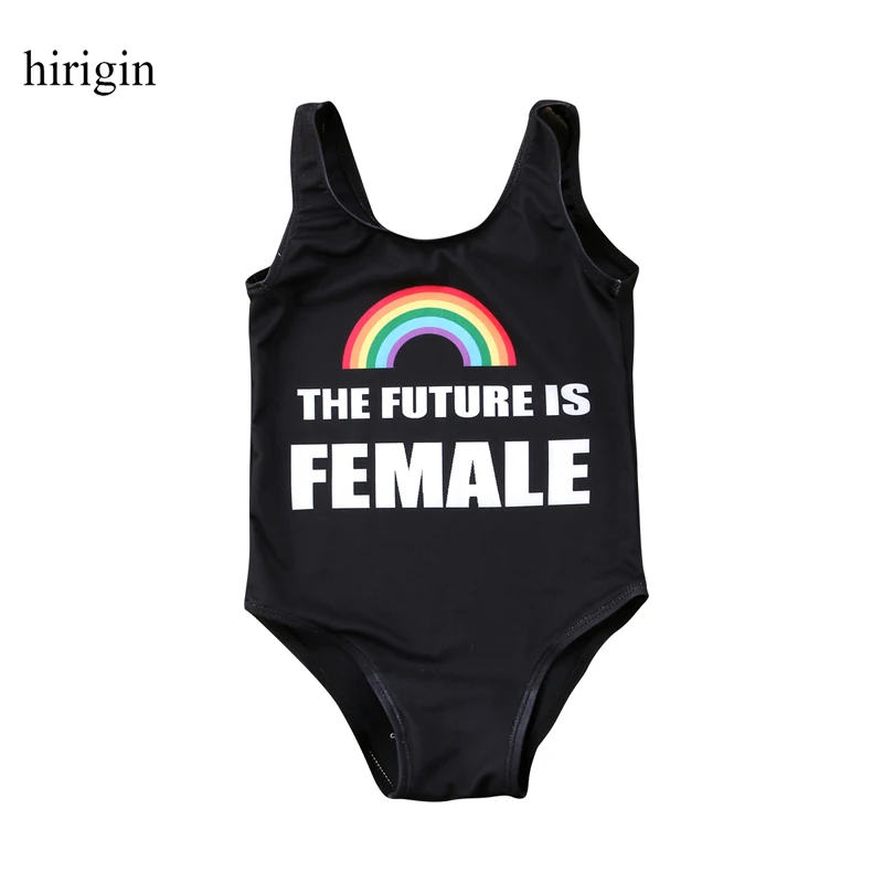 Toddler Kids Baby Girl Rainbow Swimsuit Swimwear Tankini Bikini Costume
