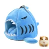 Cute Shark Guinea Pig Hamster Bed House Hammock Winter Warm Squirrel Hedgehog Chinchilla Bed House Cage Hamster Accessories
