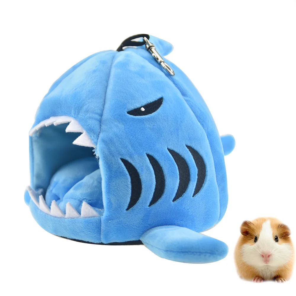 Kaufen Nette Shark Meerschweinchen Hamster Bed Haus Hängematte Winter Warme Eichhörnchen Hedgehog Chinchilla Bed Haus Käfig Hamster Zubehör