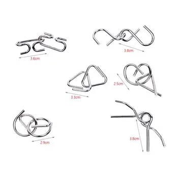 

LeadingStar 18PCS/Set Metal Puzzle IQ Mind Brain Teaser Magic Wire Puzzles Game Toys for Children Adults