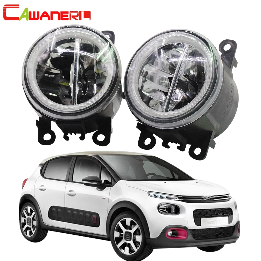 Cawanerl для 2005-2010 Citroen C3 FC_ хэтчбек автомобильный 4000лм светодиодный противотуманный светильник+ Ангел глаз дневной ходовой светильник DRL 12 В 2 штуки