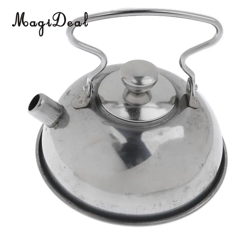 MagiDeal Hot Sale 1Set Stainless Steel Tea Kettle Kitchen Kitchen Cooking Cookware Kids Children Pretend Play Toy