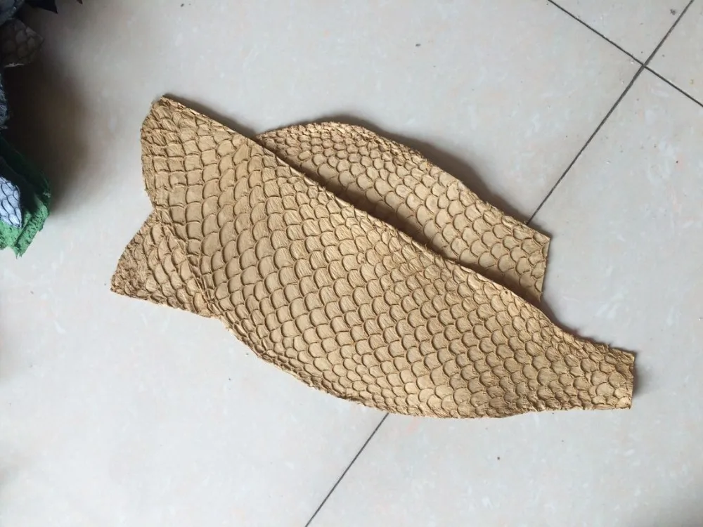 Натуральная рыбья кожа для обуви светильник желтая натуральная FL 07|fish skin leather|fish