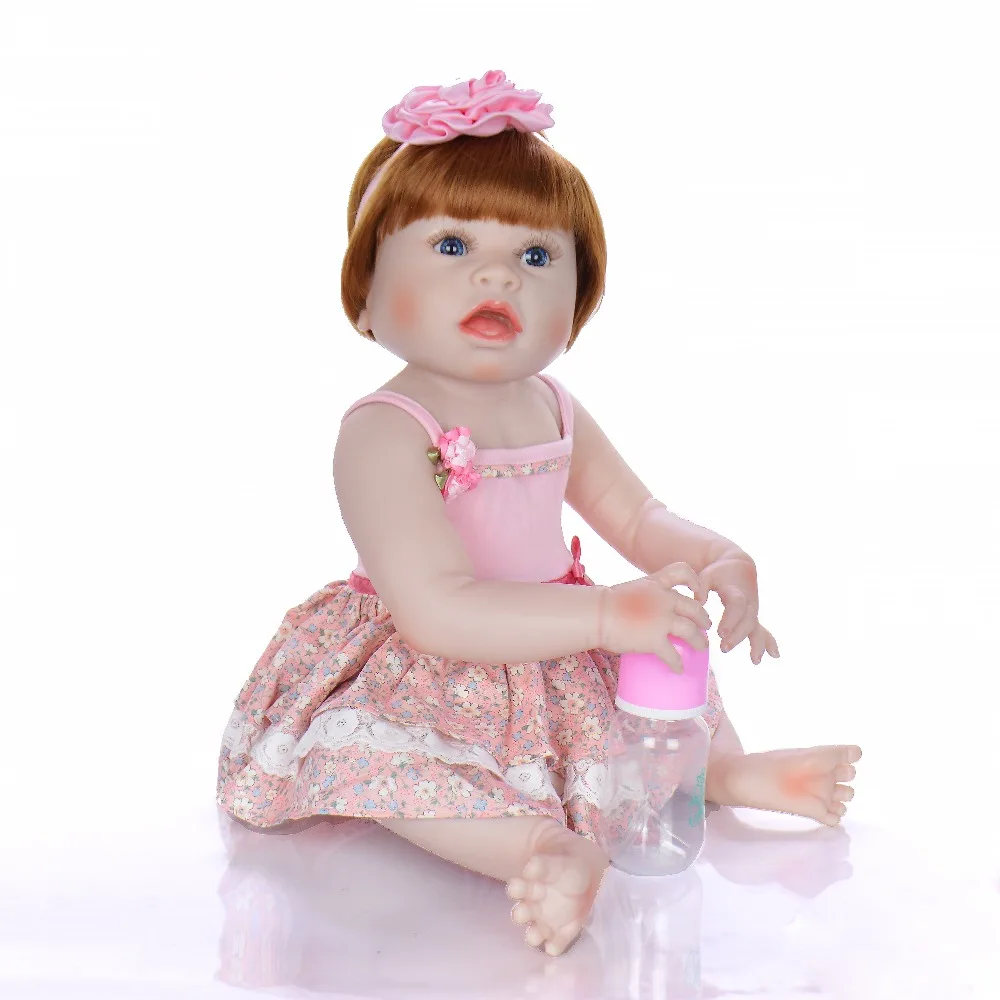 

Bebes reborn corpo de silicone inteiro Full silicone body reborn baby girl dolls toys gift 23"57cm baby alive bb reborn doll