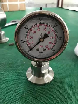 

Sanitary diaphragm pressure gauge YTP60BF stainless steel shock resistant diaphragm chuck 50.5 food quick loading hoop type