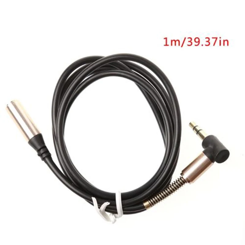 New 1M 3.5MM Computer Audio Cables Jack 90 Right Angle Male To Female Audio Aux Extension Cable Cord For CD Player MP3 Mayitr