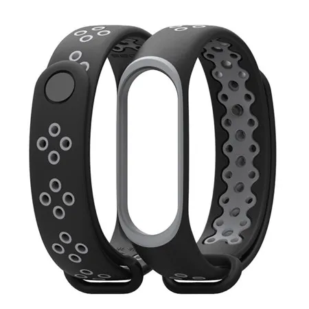 Mi jobs для Xiao mi band 4 силиконовый ремешок спортивный браслет для mi band 3 сменный ремешок для умного браслета аксессуары для женщин и мужчин - Цвет: blackgray