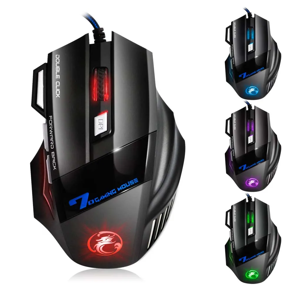 

NEW Wired Gaming Mouse 7 Buttons Optical Professional Mouse Gamer E-Sports Computer Mice For Laptops Desktops Raton Ordenador X7