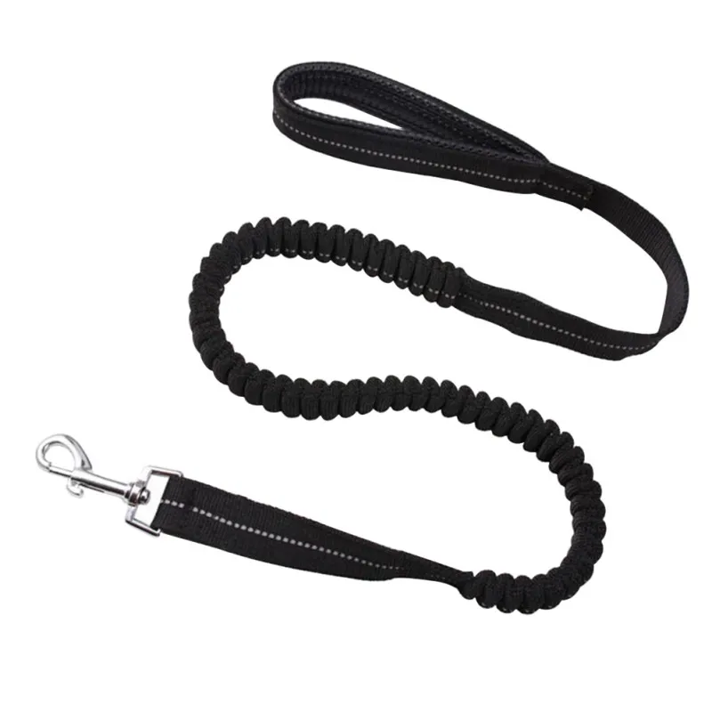 

New Reflective Stitching Bungee Dog Leash Elastic Dog WalkingTraining Lead With Free Clicker Dog Collar Harness