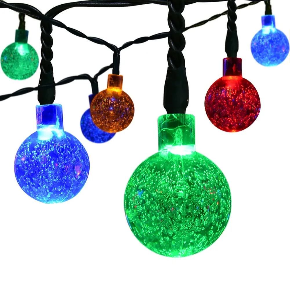 

ICOCO Solar String Lights Outdoor Global Lights 30 LED Bubbles Crystal Ball Fairy Decoration Christmas Party Home Lawn