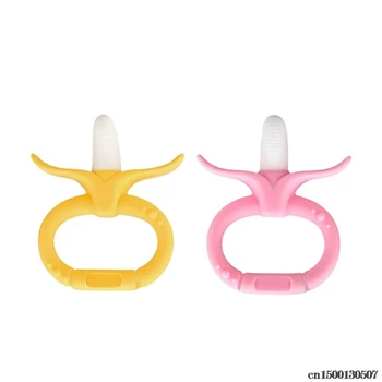 

Soft Silicone Cartoon Fruits Banana Toddler Molar Teeth Pain Relief Tool Kids Teether Educational Toy Baby Shower Gift