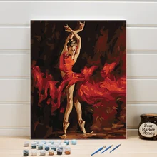 Краска собственного приготовления по номеру упаковка краска ing на льняном холсте картины для спальни стены ручной рисунок искусство украшение дома 40x50 см женщина