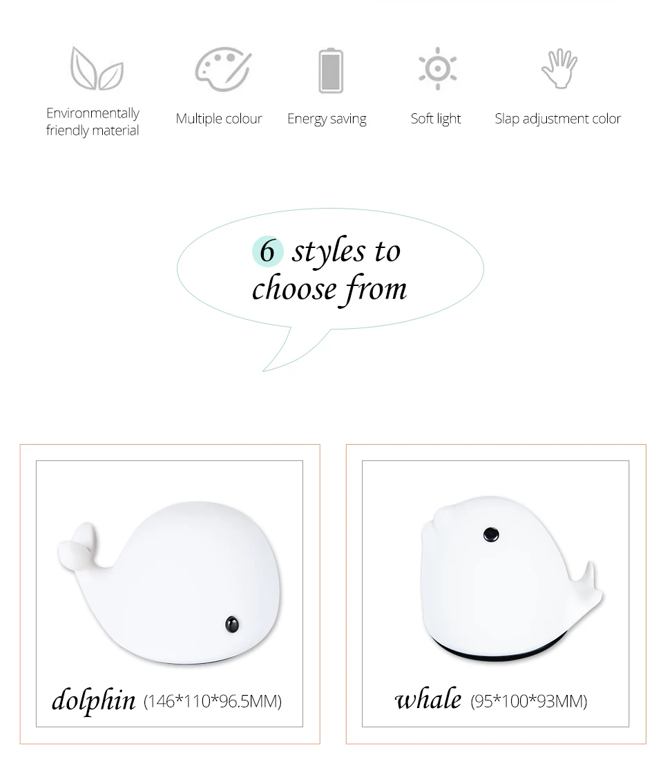 Touch Silicone Led Night Light USB Rechargeable Baby Children Kids Gift Animal Cartoon Lamp Bedside Bedroom (2)