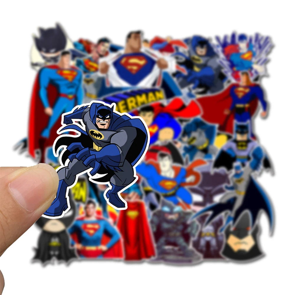 Super Hero Movie Superman Batman Cartoon Skateboard Waterproof Stickers Kids Hydro Flask Motorcycle Aptop Stickers Pack