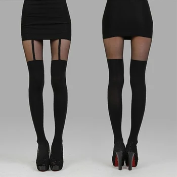 

Hot Sexy Mock Suspender Tights Elegant Collant Soft And Comfortable Pantyhose Women Patterned Tights
