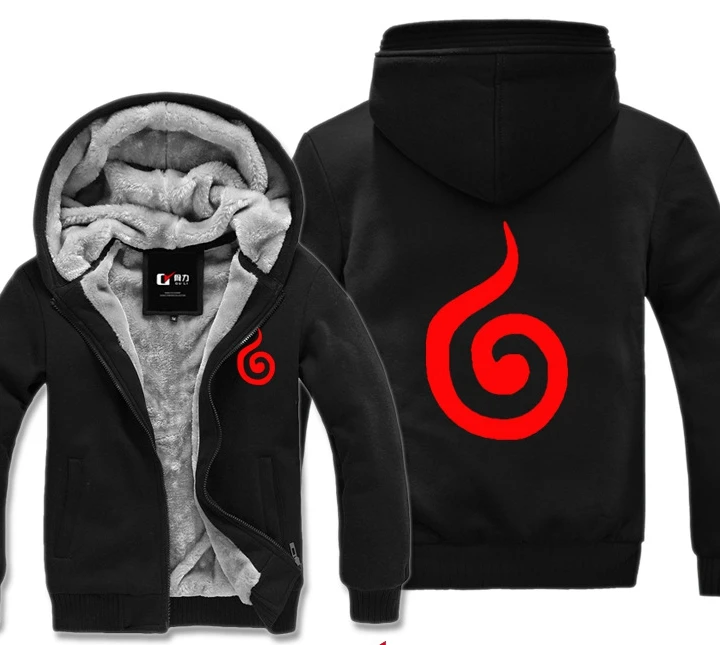 

Naruto Winter Black Hoodies Sweatshirt Men Cute Casual Male Jackets Hoody Cloak Shawl Men Cloth Keep Warm Uzumaki Naruto