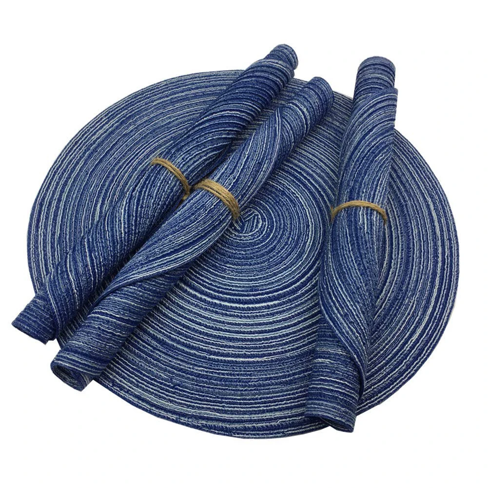 4 قطعة جولة المفارش ل طاولة طعام المنسوجة الحرارة مقاومة عدم الانزلاق المطبخ الجدول الحصير دائمة سهلة لتنظيف