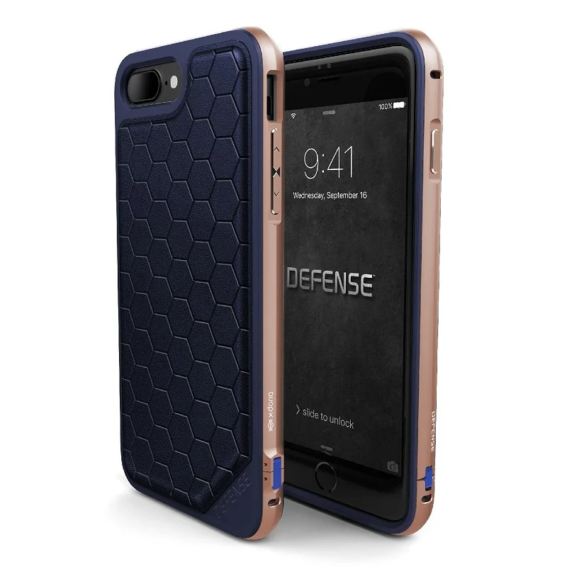 X-Doria Defense Lux чехол для телефона для iPhone 7, iPhone 7 Plus, чехол в Военном Стиле, протестированный на падение, ТПУ алюминиевый защитный чехол - Цвет: Blue Gold