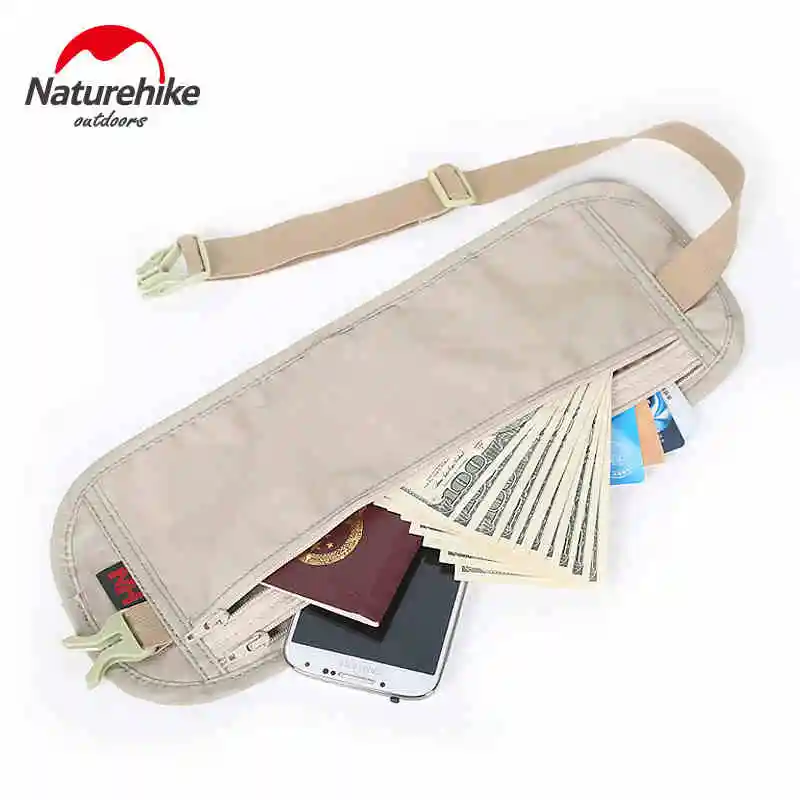 NatureHike Outdoor Travel Waist Bag Ultralight Invisible Waist Purse Ultra-thin Stealt Sports Waist Purse For Money Phone Card