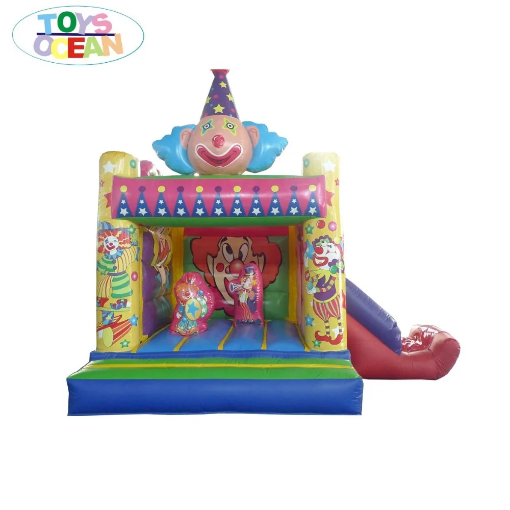 colorful funny inflatable clown circus troup design jumping bouncer