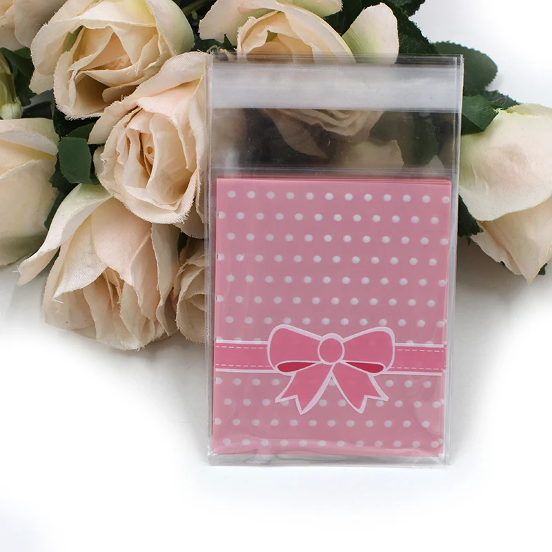 

100pcs/Bag OPP Plastic Package Bag Lovely Blue Bow Design Cake Gift Packages Candy Pack Paper