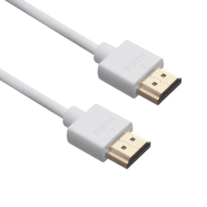 Ultra Slim Profile White HDMI Cable 1m 2m 3m 5m 10m High Speed with