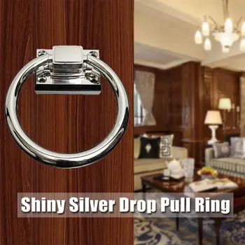 

Pull Ring Shiny Silver Knocker Cabinet Knob Wooden Door Handle Houseware Accessories For Home Vinage Buildings