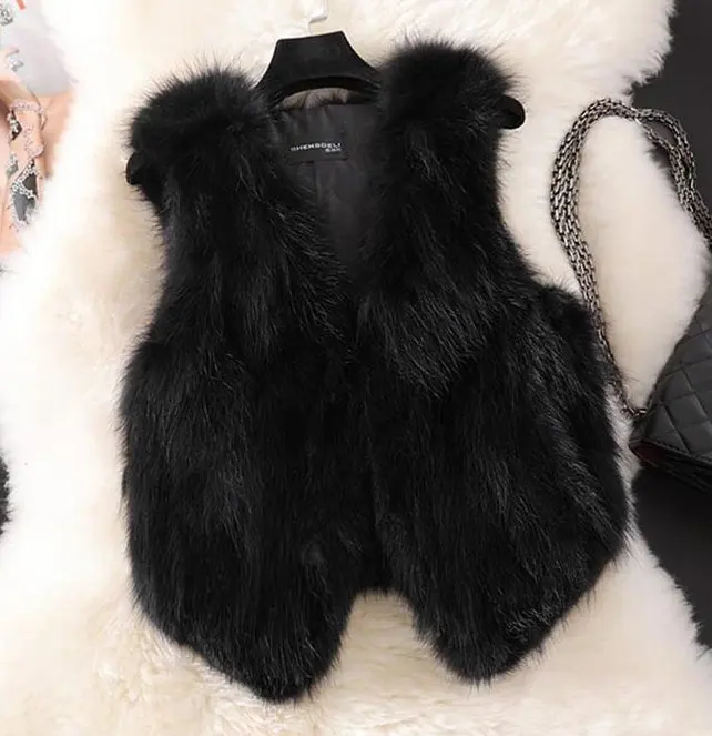 Real Fox Fur Vest New Autumn Winter Fashion Women's Slim Luxury Natural ...