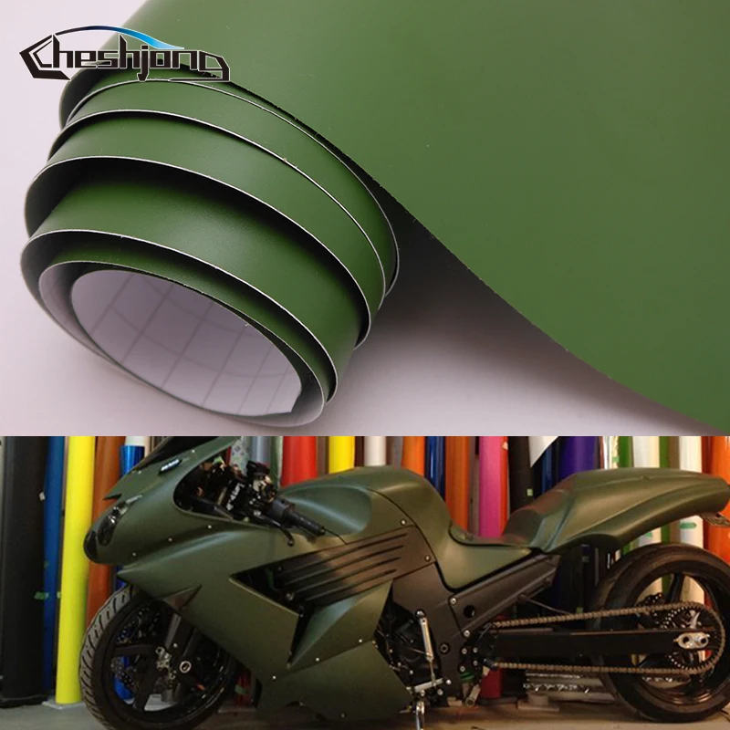 Матовая виниловая пленка для автомобиля, армейская зеленая пленка для стайлинга автомобиля с воздушными пузырьками 30 см 40 см 50 см
