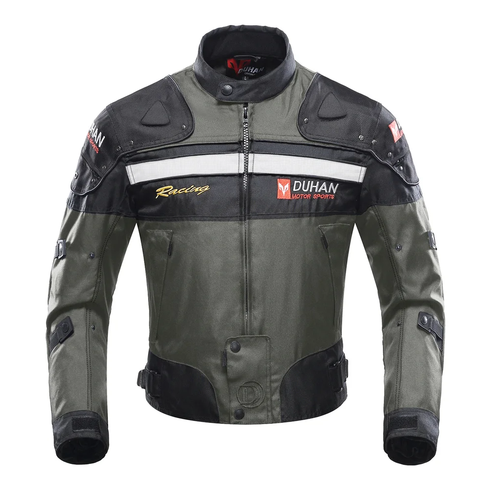 DUHAN мотоциклетная куртка для верховой езды ветрозащитная мотоциклетная Защитная Экипировка для всего тела гоночная Байкерская мотоциклетная одежда - Цвет: gray jacket