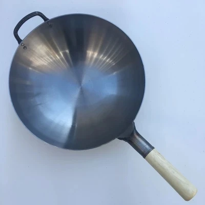 

Hot Sell Cast Iron Wok Cooking Pot No Coating Traditional Handmade Wok Old-fashioned Iron Deep Frypan Cookware Kitchen Pot