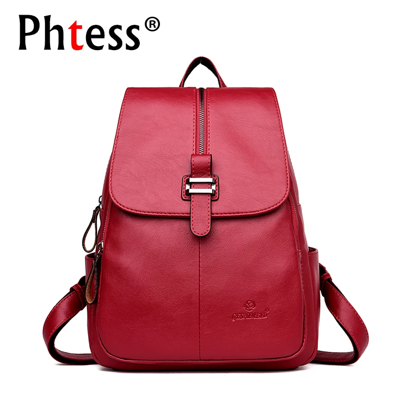 2019 Women Leather Backpacks Female Shoulder Bags Large Capacity Travel