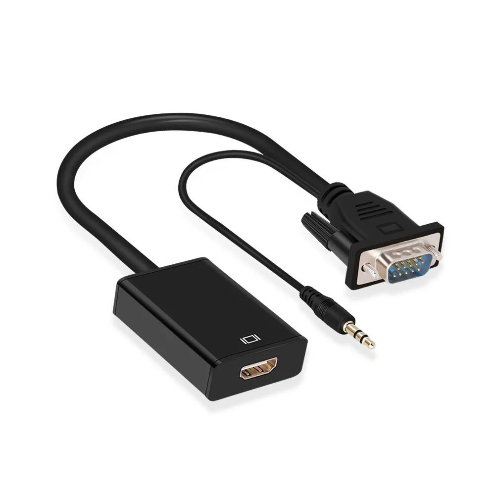 VGA2HDMI Adapter 1080P HD VGA to HDMI cable Converter 3.5mm Audio AV Converter HDTV Video Cable