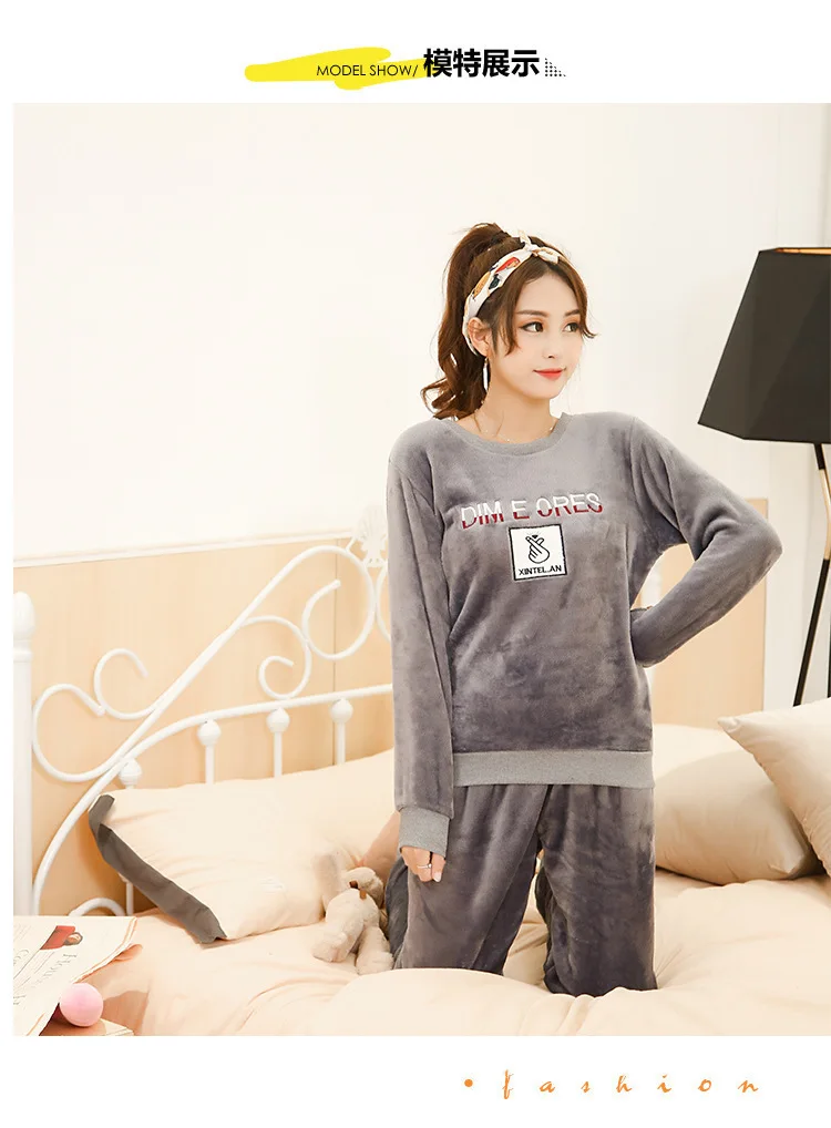 Women Autumn Spring Pajamas Long Sleeve Night Wear Clothes Stripe O-Collar Pajama Suits Women Nighty 2018 Sleeping Clothes JW337 (33)