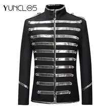 YUNCLOS 2019 Autumn Spring Sequin Stage Suit Jacket Men Party Dress Suit Fashion Digital Printing Casual Drama costume Blazer YUNCLOS 2019 Autumn Spring Sequin Stage Suit Jacket Men Party Dress Suit Fashion Digital Printing Casual Drama costume Blazer