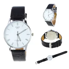 Luxury Top Brand Watches Men Fashion Roman Number Quartz Electronic Watch Classic Date Leather Male Wristwatch Relogio Masculino