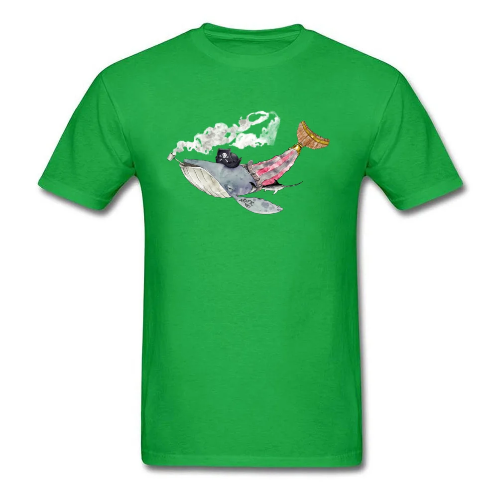 Men's Faddish cosie Tops Tees O-Neck Mother Day Cotton T-shirts Normal Short Sleeve Pirate Whale Clothing Shirt Pirate Whale green