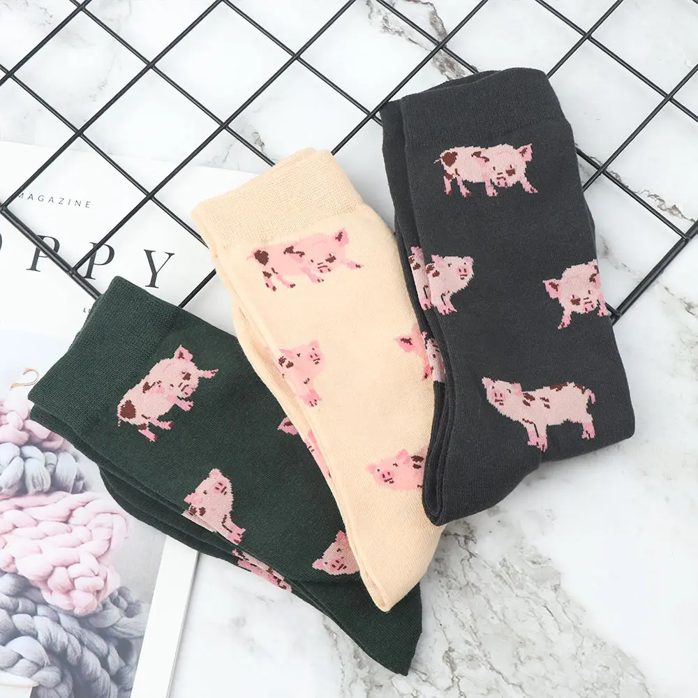 Новые женские носки из чесаного хлопка с рисунком Kawai, забавный подарок для женщин, милые носки с изображением животных в стиле Сиба ину, Харадзюку