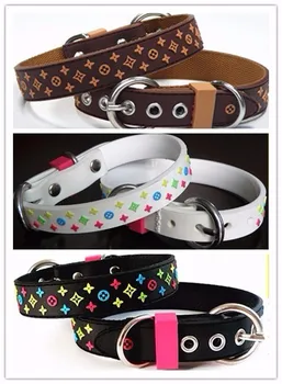 

PVC star Pet Product Dog Pet puppy Collar Lead Nylon soft High Quality Black Brown White Dog Collar retail