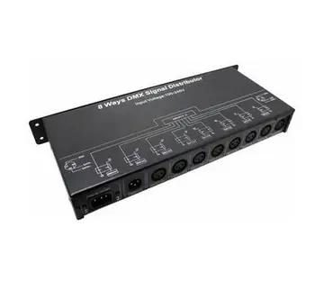 

DMX128dmx 512 signal distributor 8 way dmx splitter amplifierfor digital led lightsac110-240v max connect 16pcs signal amplifier