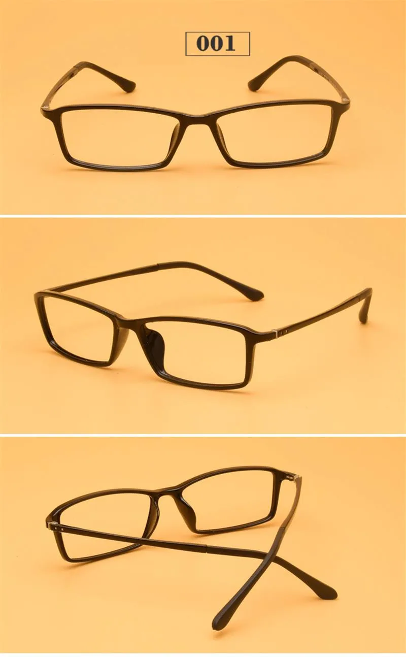 Подлинная TR90 оптическая оправа для очков для очки по рецепту при близорукости оправы для очков чистые линзы для женщин и мужчин - Цвет оправы: 001 Black